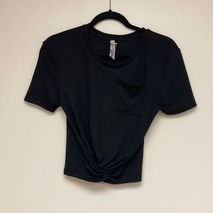 Womens cropped knotted tee